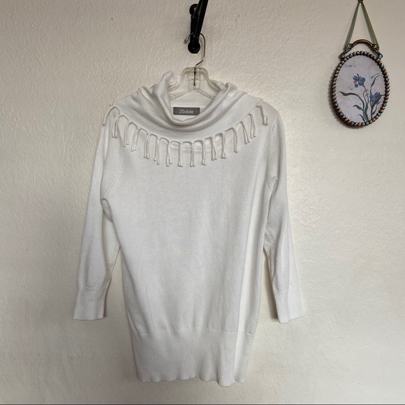 Cowl Neck Fringe Sweater - Picture 5 of 9